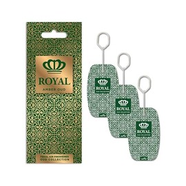 FERAL Royal Collection Amber ΟUD Feral - Hanging Air Freshener with Fresh & Long Lasting Fresheners Smell - Air Freshener for Car, Truck, Marine, Household, Office - (Amber, 3 Pack)