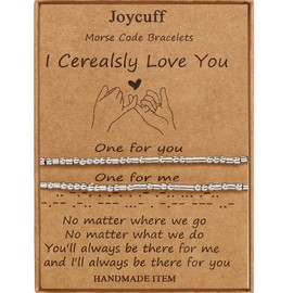 Matching Morse Code Bracelets for Couple Women Men Pinky Promise Long Distance Relationship Jewelry Valentines Day Gift for Bf and Gf Friendship Strand 2 Pcs Bracelets for Him and Her Christmas