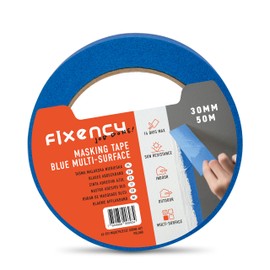 Fixency 1 x Painter's Masking Tape (30 mm x 50 m) I Masking Tape Blue for Painting Work and Renovations I Masking Tape for Painting, Varnishing, Renovating