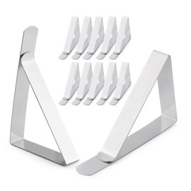 12 PCS Tablecloth Clips, HIA Stainless Steel Table Cloth Holder Clips, Heavy Duty Picnic Table Clips, Easy to Install and Remove, Great for Family, Parties, Picnics, Restaurants, Weddings