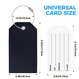 Gloppie Luggage Tags for Suitcases Travel Bag Tags for Luggage Name Suitcase Baggage Tag 2 Pack Black