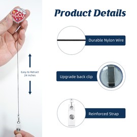 3Pcs Badge Reel,Funny Nurse Badge Reels with 24” Durable Nylon Retractable Cord,Nursing Student Worker Teacher Doctor ID Name Badge Clip Accessories (Cat)