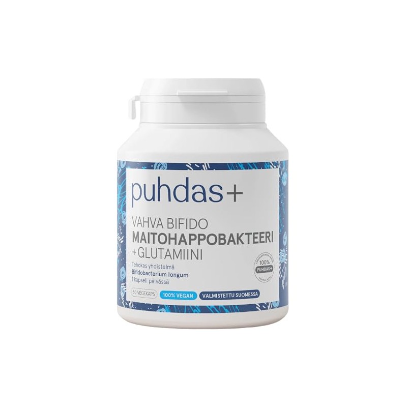 puhdas+ Strong Bifido Lactic Acid Bacteria + Glutamine [60 Vegan