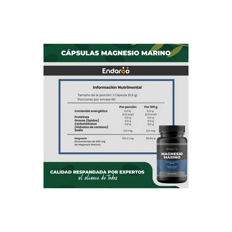 Magnesio Marino Cápsulas Alta Biodisponibilidad