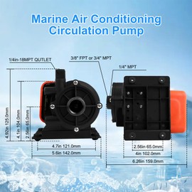 Marine AC Pump 250GPH, 115V Marine AC Water Pump, Marine Air Conditioning/Seawater Circulation AC Pump, 250 GPH 115V Submersible