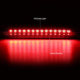 DNA MOTORING 3BL-CTRAIL04-LED-SM Smoked Lens LED Third Tail Brake Light [Compatible with 04-07 RAINIER / 02-09 TRAILBLAZER/ENVOY / 03-08 ASCENDER / 2002-2004 BRAVADA]