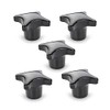 Ganter Normelemente Plastic Cross Handle with Galvanised Steel Bushing DIN