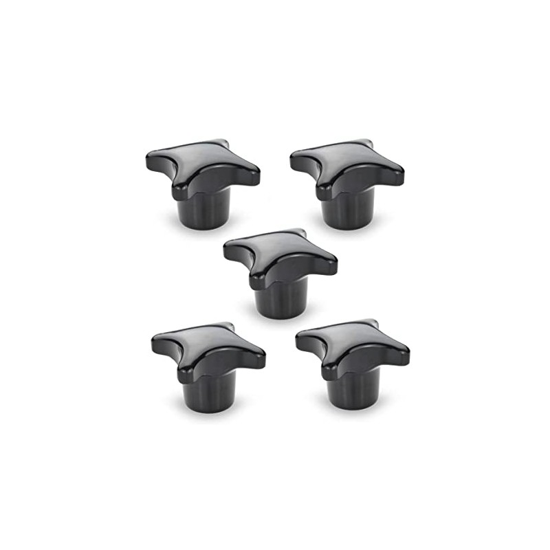 Ganter Normelemente Plastic Cross Handle with Galvanised Steel Bushing DIN