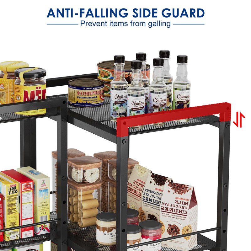 3-Tier Short L Shaped Metal Storage Rack with Height Adjustable