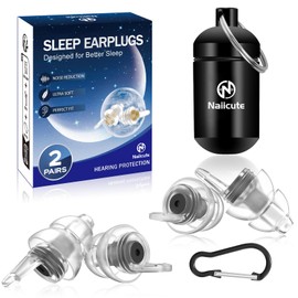 Naiicute Ear Plugs for Sleep, Ultra-Comfy Hearing Protection Reusable Noise-Reducing Earplugs for Sleep, Travel, Focus, Noise Sensitivity, Side Sleepers, Block Out Snoring - 31 dB Noise Cancelling