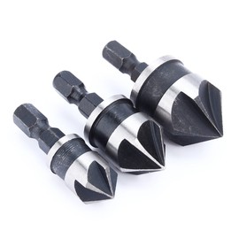Countersink Drill Bits 90 Degree 1/4 Inch Hex Shank Countersink Wood Metal Bit Chamfer Countersink Pack of 3