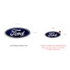 Mini Ford Blue Oval Novelty Logo Chrome Plated Plastic Emblem.