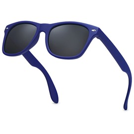 LEICO FASHION Kids Polarized Retro Sunglasses for Boys Girls Age 3-12 Shatterproof Rubberized Frame UV Protection Toddler Children Sun Glasses