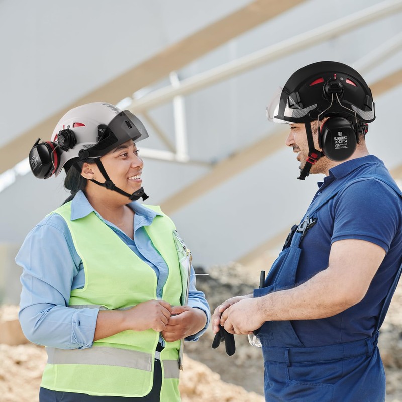 Safety Helmet Hard Hat and Ear Protection, ANSI Z89.1 Approved