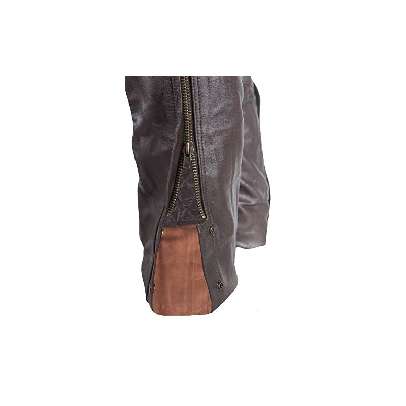 MENS MOTORCYCLE RETRO BROWN SOFT LEATHER CHAP FULLY LINED W/4