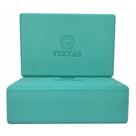 TEEYAR Yoga Blocks, Set of 2, Odorless Premium Material, High Density/Firm, 2 Sizes, 23 x 15 x 7.2cm (230g x2) and 23 x 15 x 10cm (320g x2) Beginner/Advanced Yoga Block Set (7.2cm thickness/Light Violet)