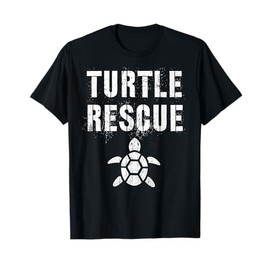Vintage TURTLE RESCUE Squad Conservationist Green Earth Day T-Shirt
