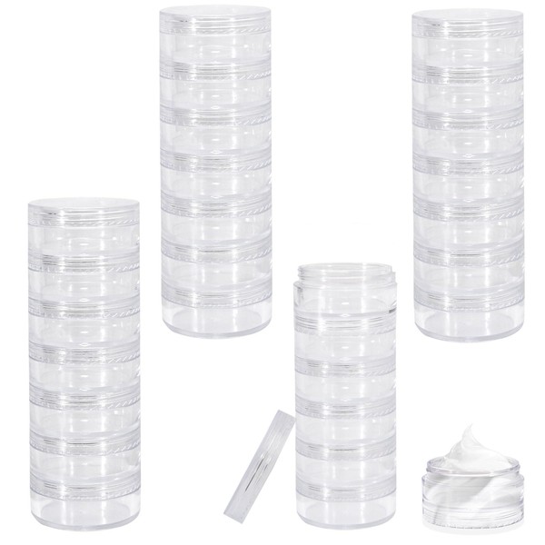 LELE LIFE 28Pcs Stackable Travel Containers for Creams, 10ml Leakproof