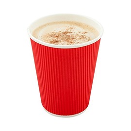 Restaurantware 8 Ounce Disposable Coffee Cups 500 Double Wall Hot Cups For Coffee - Lids Sold Separately Rippled Wall Red Paper Insulated Coffee Cups For Coffee Hot Chocolate Tea And More