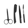FOMIYES 1set Eyebrow Trimming Kit Stainless Steel Scissors Razor Tweezers