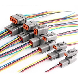 Deutsch DTM 2/3/4/6/8/12 Pin Pre-wired Electrical Wire Connector Set 20-24 AWG (2 PIN)