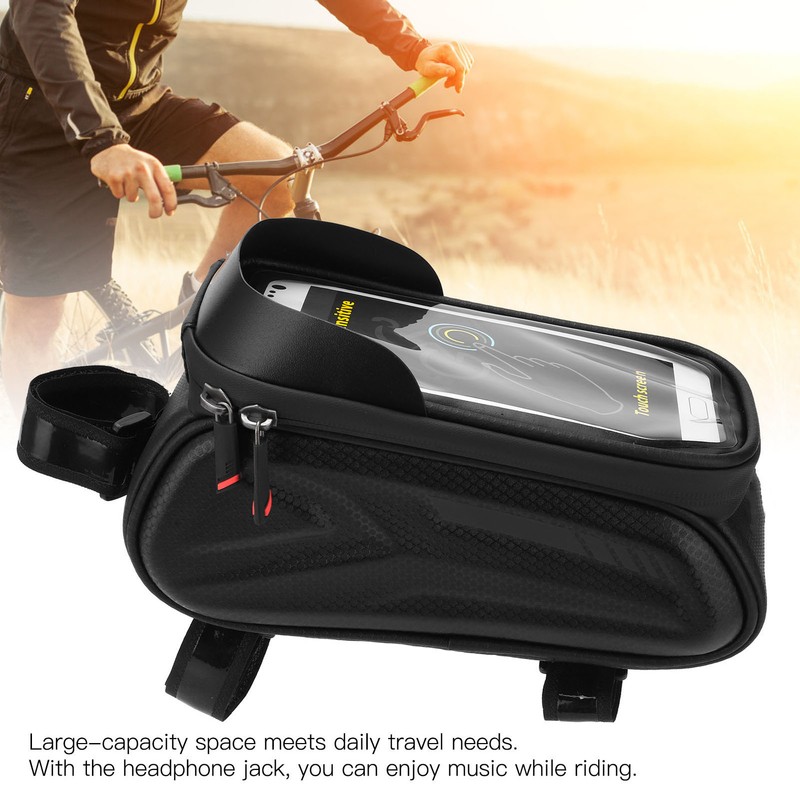 Bike Phone Front Frame Bag Waterproof Reflective Bicycle Phone Mount