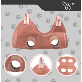 Cats Dogs Grooming Hammock Harness Kit, Pet Grooming Sling, Restraint Bag, Pet Nail Clip Helper Bag with S Hooks for Grooming, Bathing, Nail Cutting, Ear, Eye Care (Pink)