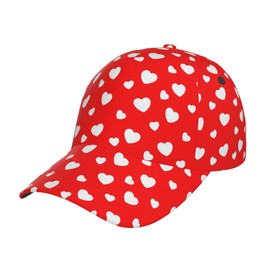 Valentine Heart Pattern Hats Women Men Valentines Day Baseball Cap Adjustable Snapback Hats for Men and Women
