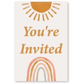 Soiceu Boho First Trip Around the Sun Sunshine First Birthday Invitations with Envelopes Set of 20 Sun 1st Birthday Party Invites 1 Year Old