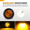 GOOACC 2Inch Round Side Marker Light 5PCS Amber 4LED Front