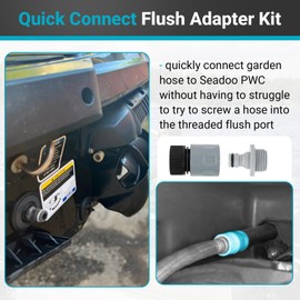 Quick Connect Flush Adapter Kit for Seadoo - Water Hose Flush Adapter for Sea Doo 1997-2011 Jetski PWC (Except 1999 & 2000 GTS) & Kawasaki 4-Stroke 1996-2011 Jet Ski Boat with Rear Flush System