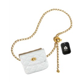BEMYLV BEMYLV Leather Chain Belt Bag for Women Mini White Crossbody Waist Purse Fanny Pack Fashion Evening Clutch Detachable