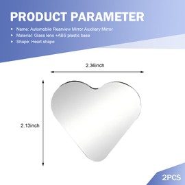 Shakas Cars Heart Shaped Blind Spot Mirrors, Heart Shaped Frameless High-definition Auxiliary Rearview Mirror, Adjustable Angle Expand Horizons Waterproof Self-adhesive Parts, for Most Cars (White)