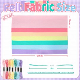 ZAIONE Pastel Soft Felt Sheets Bundle Rainbow Felt Sheets 7 Rolls 21 x 90cm Assorted Thick Felt Roll for Crafts