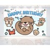 5x3 FT Otter Birthday Backdrop - Playful River Friends Theme