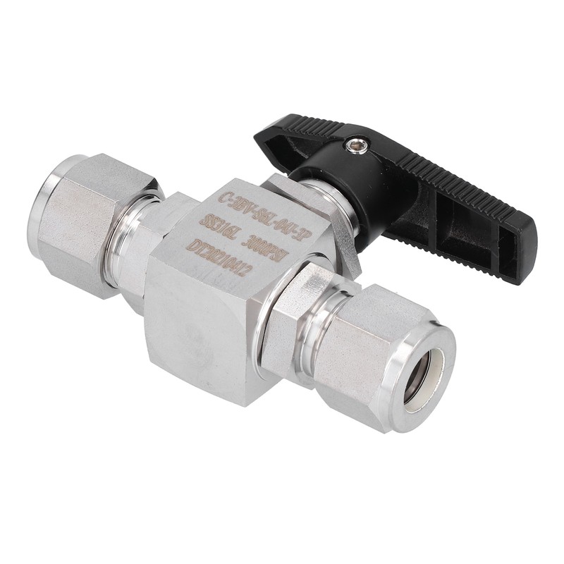 Ball Valve Straight Through 1/2in Thread Fluid Control Device Stainless