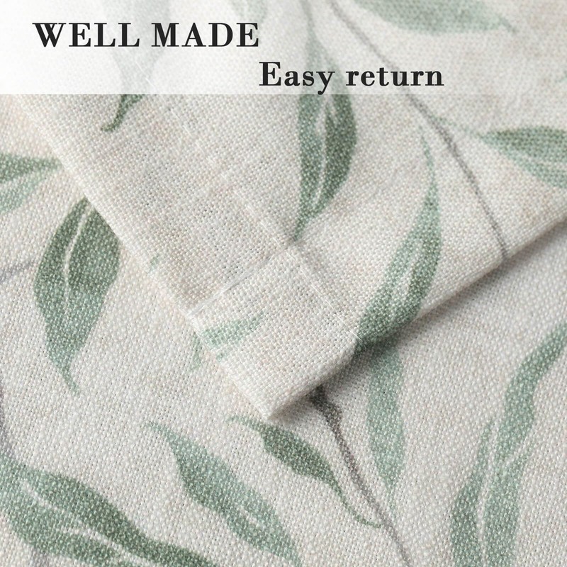 VOGOL Ajustable Curtain Valance, Nature Green Leaf Pattern Soft Touch