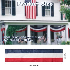 2 Pack American Bunting Flags 2x20 Ft Red,White & Blue Stripe Flags Outside Banners Decorations Outdoor Home Garden Porch USA Patriotic Flag for Garage,Competition,Anniversaries Decoration.