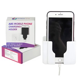 Mobile Stand Wall Mount Holder for Charging AC Remote Holder with Adhesive - Pack of 1 (White)