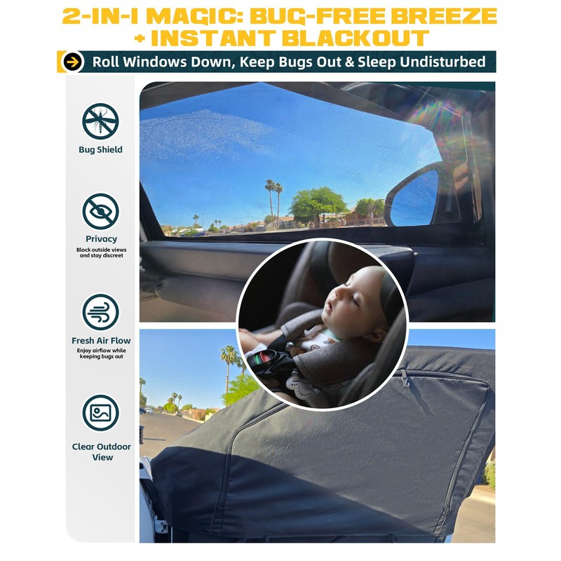 Trumgeta 4-in-1 Front Window Sun Shades Fit for Toyota Tacoma