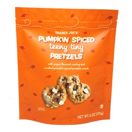 Trader Joe's Pumpkin Spiced Teeny Tiny Pretzel 6 oz.X 2 Plus 1 Bonus Mini Silicon Hand Shaped Tongs