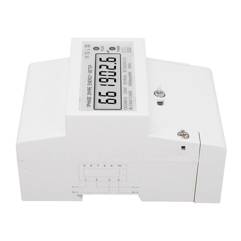 Electricity Meter 1 Phase 2 Wire LCD AC 5A 100A