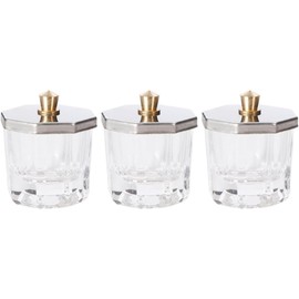 Recipiente para Líquido de Uñas con Tapa Octogonal 3 Piezas Godete para Uñas de Vidrio Fácil de Limpiar y Recargable Adecuado para Manicura y Decoración Profesional