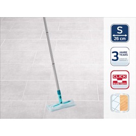 Leifheit Clean and Away Floor Mop for Quick Dry Cleaning, Includes Five Dusters, Dust Mop with 360° Swivel, Attracts Dust and Hair Like a Magnet with Click System