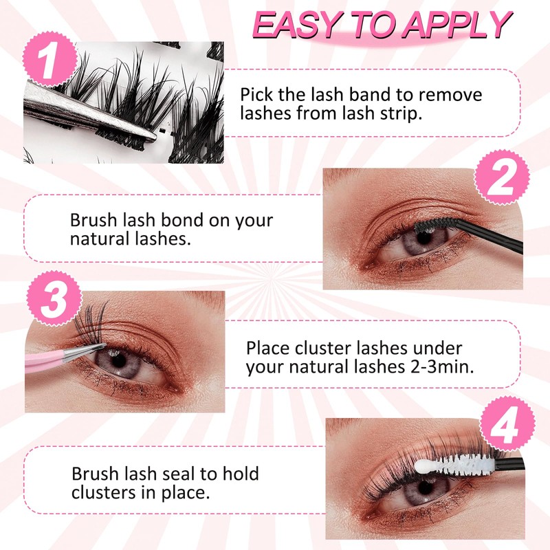 DIY Eyelash Extensions Set, 8-16 mm, Mixed Fluffy Eyelashes, Individual