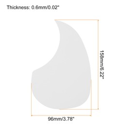 MECCANIXITY 1 Pcs Acoustic Guitar Pickguard Guitar Guard Plate Fit 38 Inch Self Adhesive Right Handed Acoustic-Electric Guitar Parts 96x158mm Water Drop Shape White