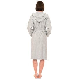 TowelSelections Womens Robe, Premium Cotton Hooded Bathrobe for Women, Soft Terry Cloth Robes for Women X-Small Glacier Gray