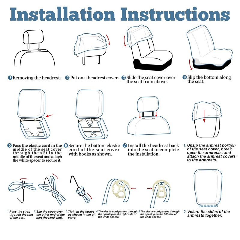 Fioqe Front 60/40 Bench Seat Covers for Toyota Tacoma 1995