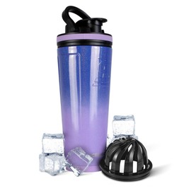 Ice Shaker Insulated Stainless Steel Shaker Bottle | 36oz, Dreaming | Cold for 30+ Hours | Insulated Cup with Twist-on Agitator | Odor-Free Shaker Cup for Protein Shakes, Smoothies, Cocktails