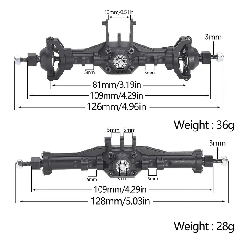 TRX4M Axles Complete Set- TRX4M Front & Rear Straight Axle